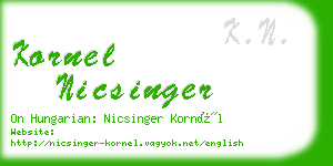 kornel nicsinger business card